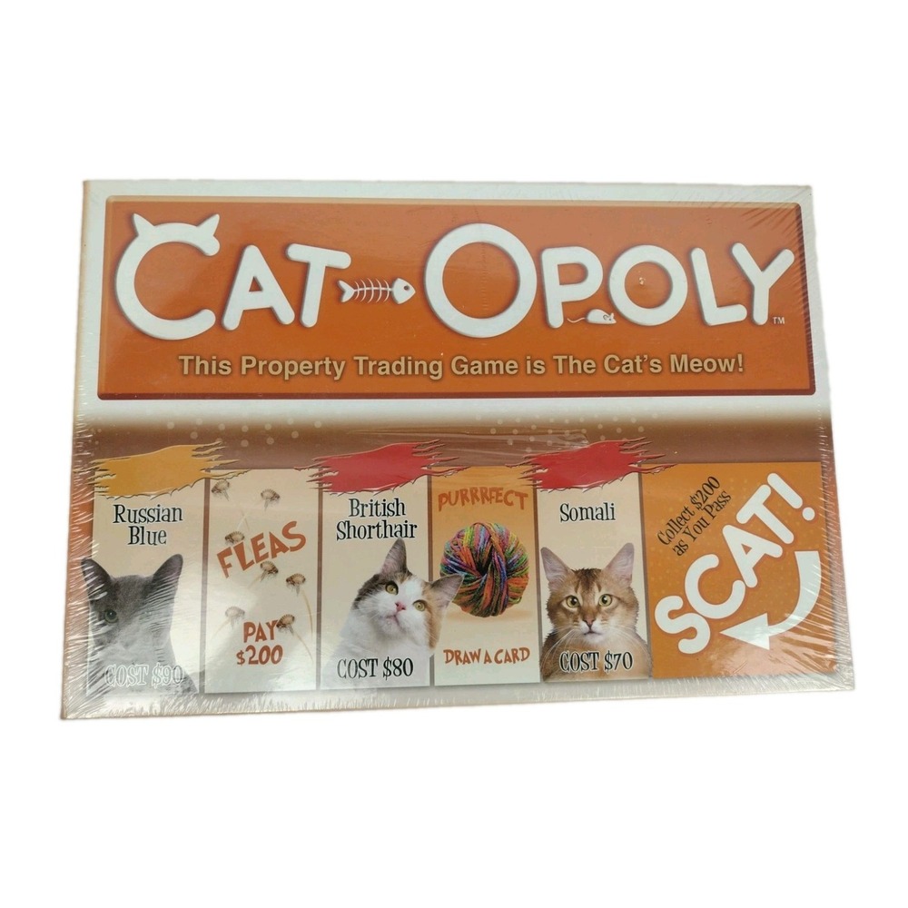 NEW CATOPOLY MONOPOLY PROPERTY TRADING GAME LATE FOR THE SKY BOARDGAME CATS NOS